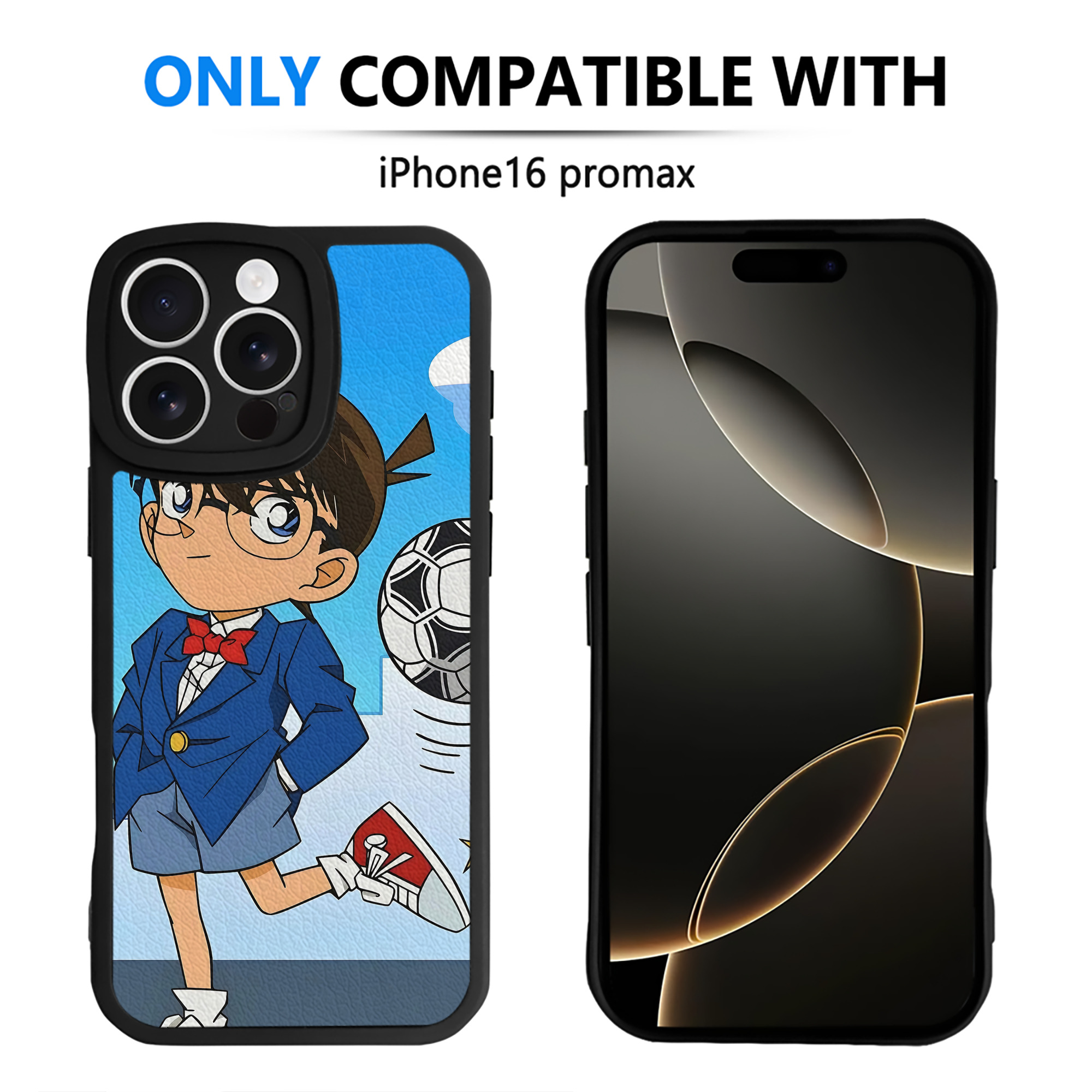 （画像用） 名探偵コナン Detective Conan 【iPhone 16シリーズ対応】シリコンスマホケース（レザー調） 材質：シリコン